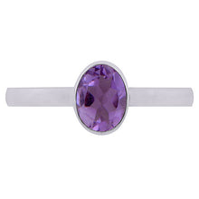 Beautifully Seated Gemstone Amethyst Oval Shape 925 Sterling Solid Silver Ring