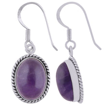 Authentic Wire Work Around Garnet Oval Shape 925 Sterling Solid Silver Earrings