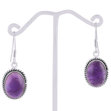 Authentic Wire Work Around Garnet Oval Shape 925 Sterling Solid Silver Earrings