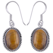 Authentic Wire Work Around Garnet Oval Shape 925 Sterling Solid Silver Earrings