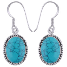 Authentic Wire Work Around Garnet Oval Shape 925 Sterling Solid Silver Earrings