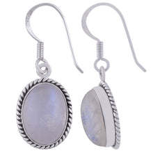 Authentic Wire Work Around Garnet Oval Shape 925 Sterling Solid Silver Earrings