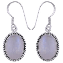 Authentic Wire Work Around Garnet Oval Shape 925 Sterling Solid Silver Earrings