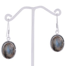 Authentic Wire Work Around Garnet Oval Shape 925 Sterling Solid Silver Earrings